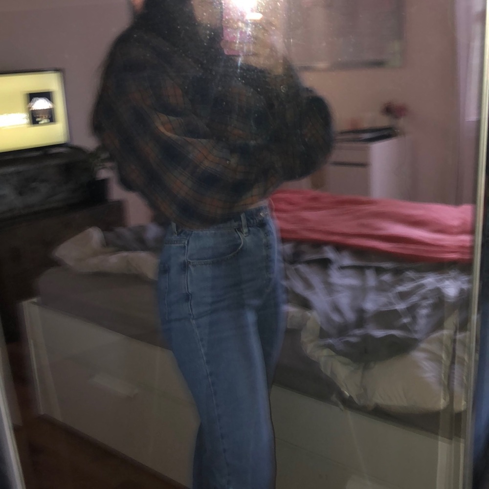 High rise straight leg blue denim Jeans - PacSun